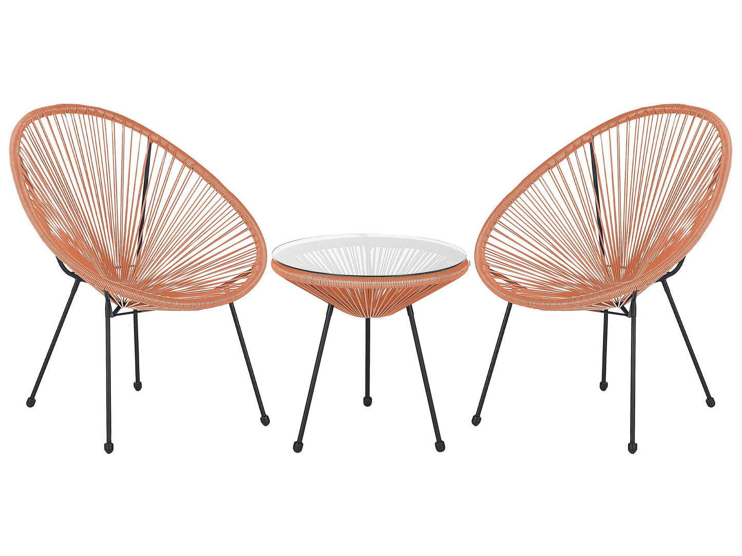 Bistro Set ACAPULCO II Polyrattan Orange