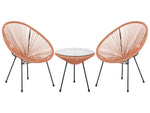 Bistro Set ACAPULCO II Polyrattan Orange