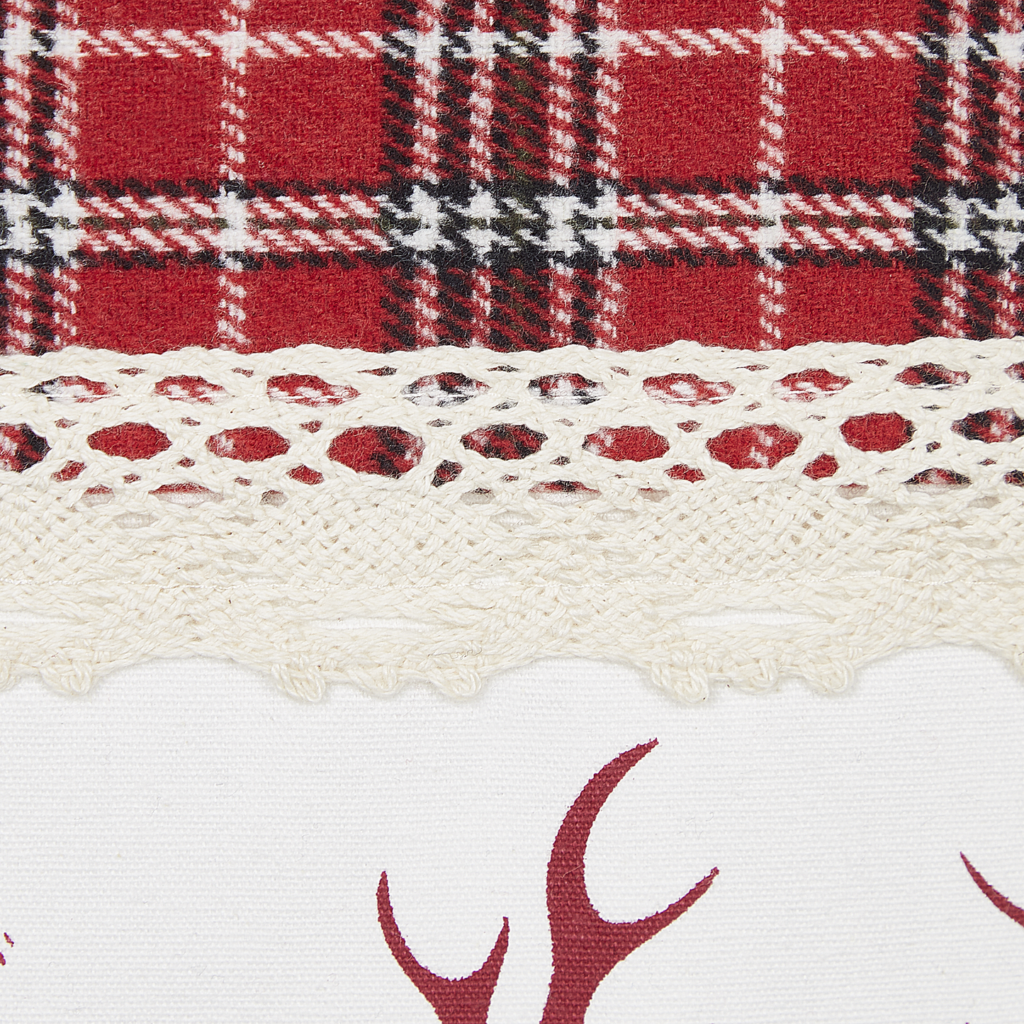 Dekokissen 2er Set ROBBIE 45 x 45 cm Rot Weihnachtsmotiv