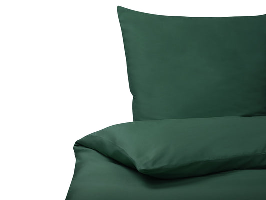 Bettwäsche Set dunkelgrün Baumwollsatin 155 x 220 cm HARMONRIDGE