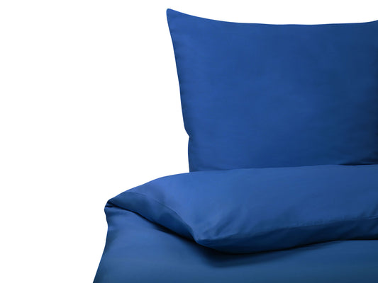 Bettwäsche-Set HARMONRIDGE Baumwollsatin 155 x 220 cm Dunkelblau
