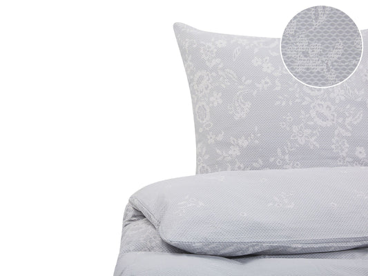 Bettwäsche-Set MORNINGSIDE Baumwollsatin 200 x 220 cm Grau