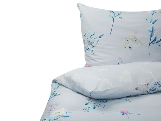 Bettwäsche-Set EVERGREEN Baumwollsatin 135 x 200 cm Hellblau