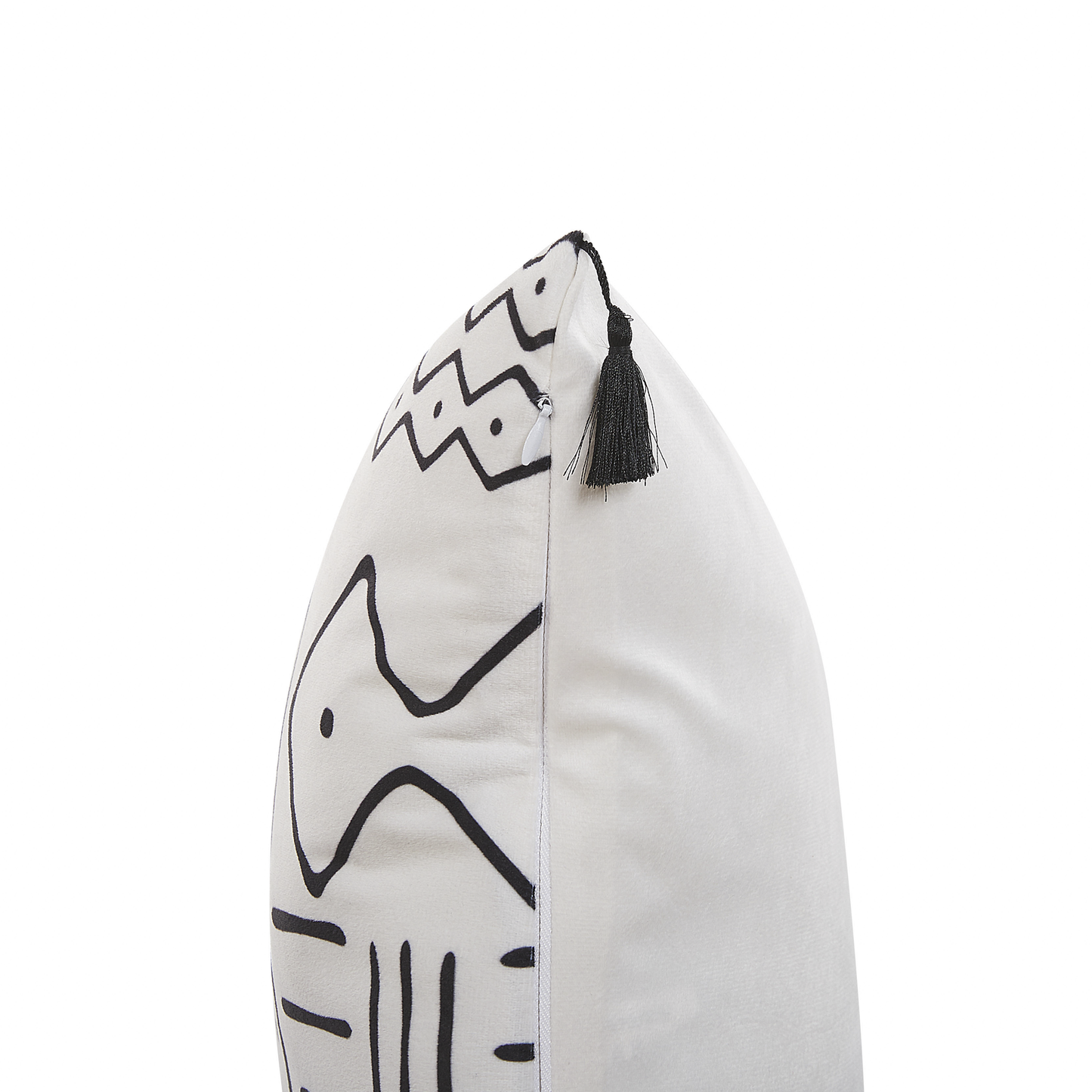 Dekokissen 2er Set SCHEFFLERA Samtstoff 45 x 45 cm Weiss Geometrisches Muster