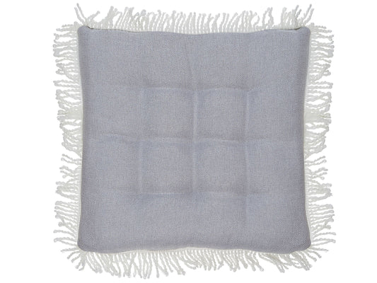 Sitzkissen für Stuhl grau mit Fransen 40 x 40 cm COLOCASIA