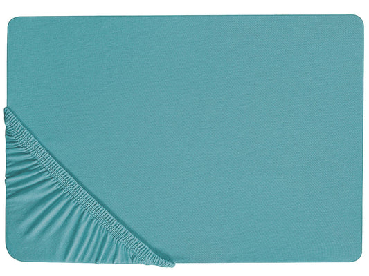 Spannbettlaken HOFUF Baumwolle 160 x 200 cm Türkis