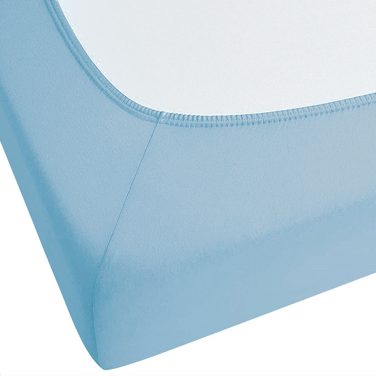 Spannbettlaken HOFUF Baumwolle 140 x 200 cm Hellblau