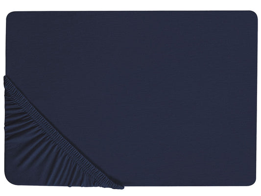 Spannbettlaken HOFUF Baumwolle 160 x 200 cm Marineblau