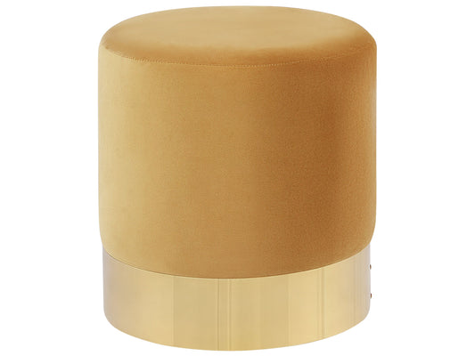 Pouf senfgelb / gold Samtstoff rund ⌀ 39 cm SOPHIA