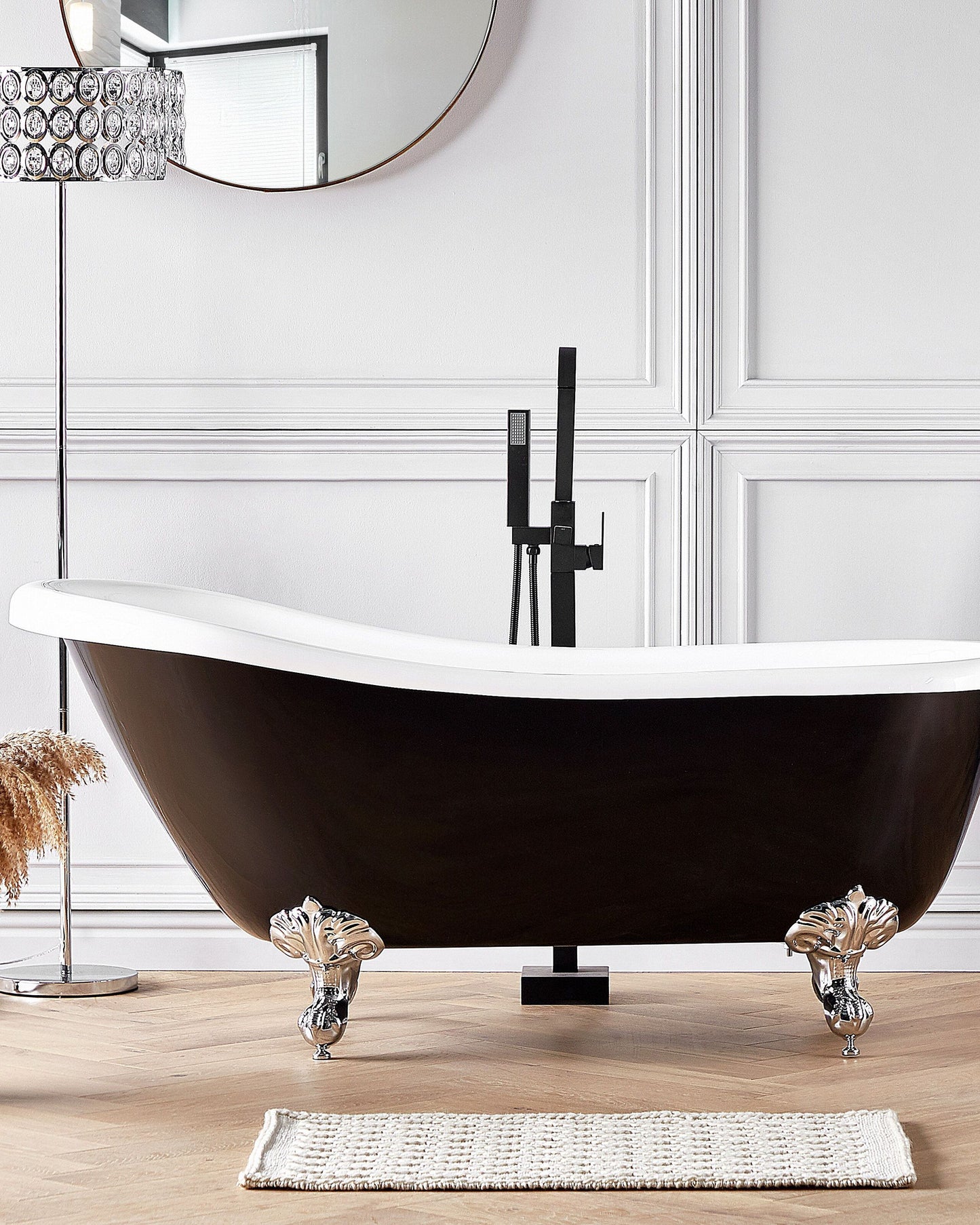 Badewanne freistehend schwarz oval 170 x 76 cm CAYMAN