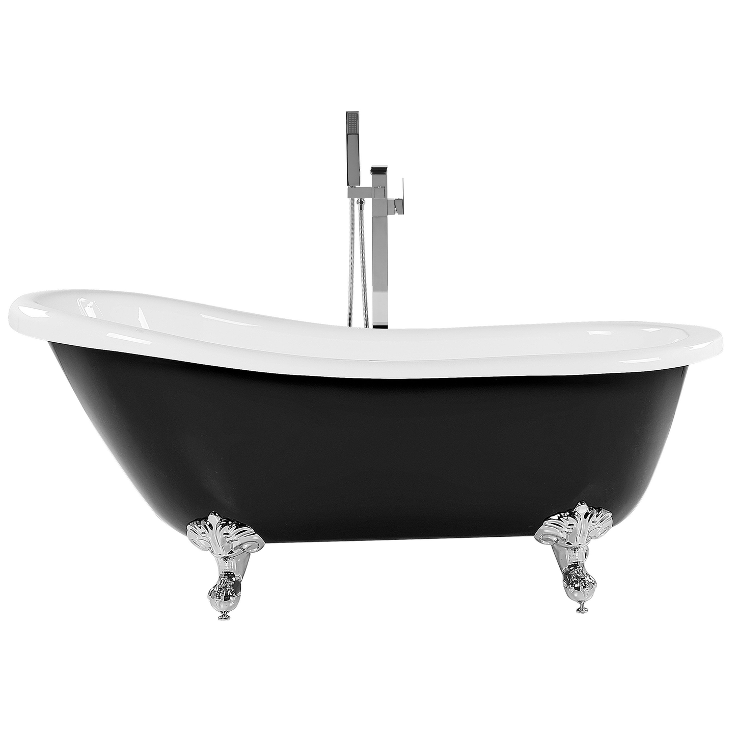 Badewanne freistehend schwarz oval 170 x 76 cm CAYMAN