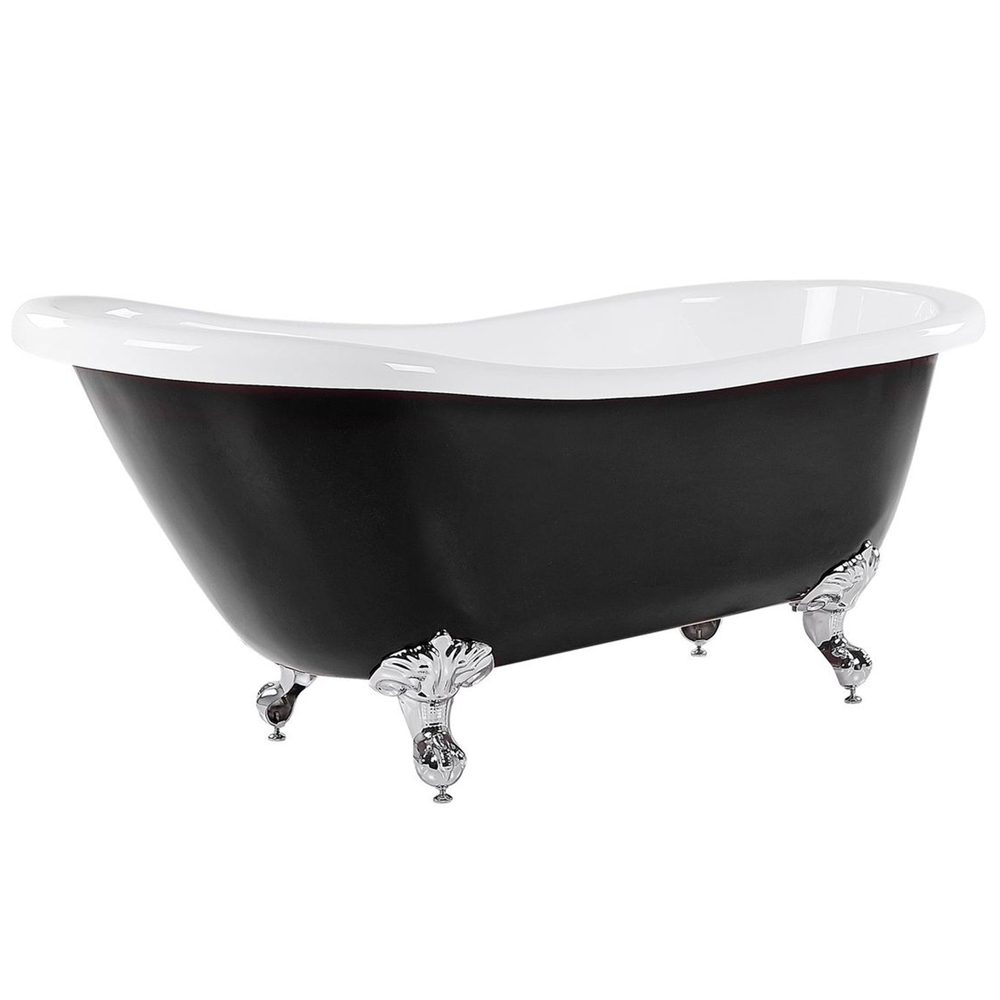 Badewanne freistehend schwarz oval 170 x 76 cm CAYMAN