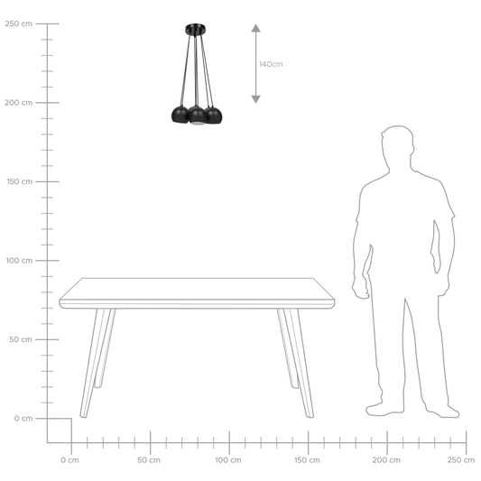 Hängelampe OLZA Metall Schwarz