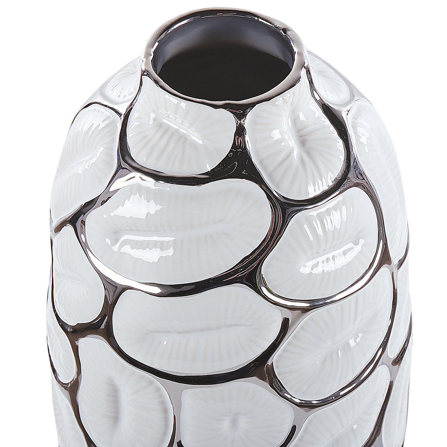 Dekovase CENABUM Steinzeug 28 cm Weiss