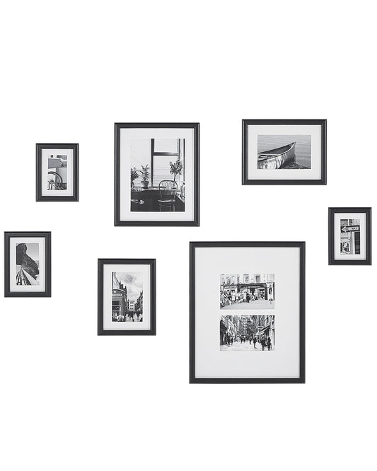 Bilderrahmen 7er Set ZINARE Stadtmotiv Schwarz