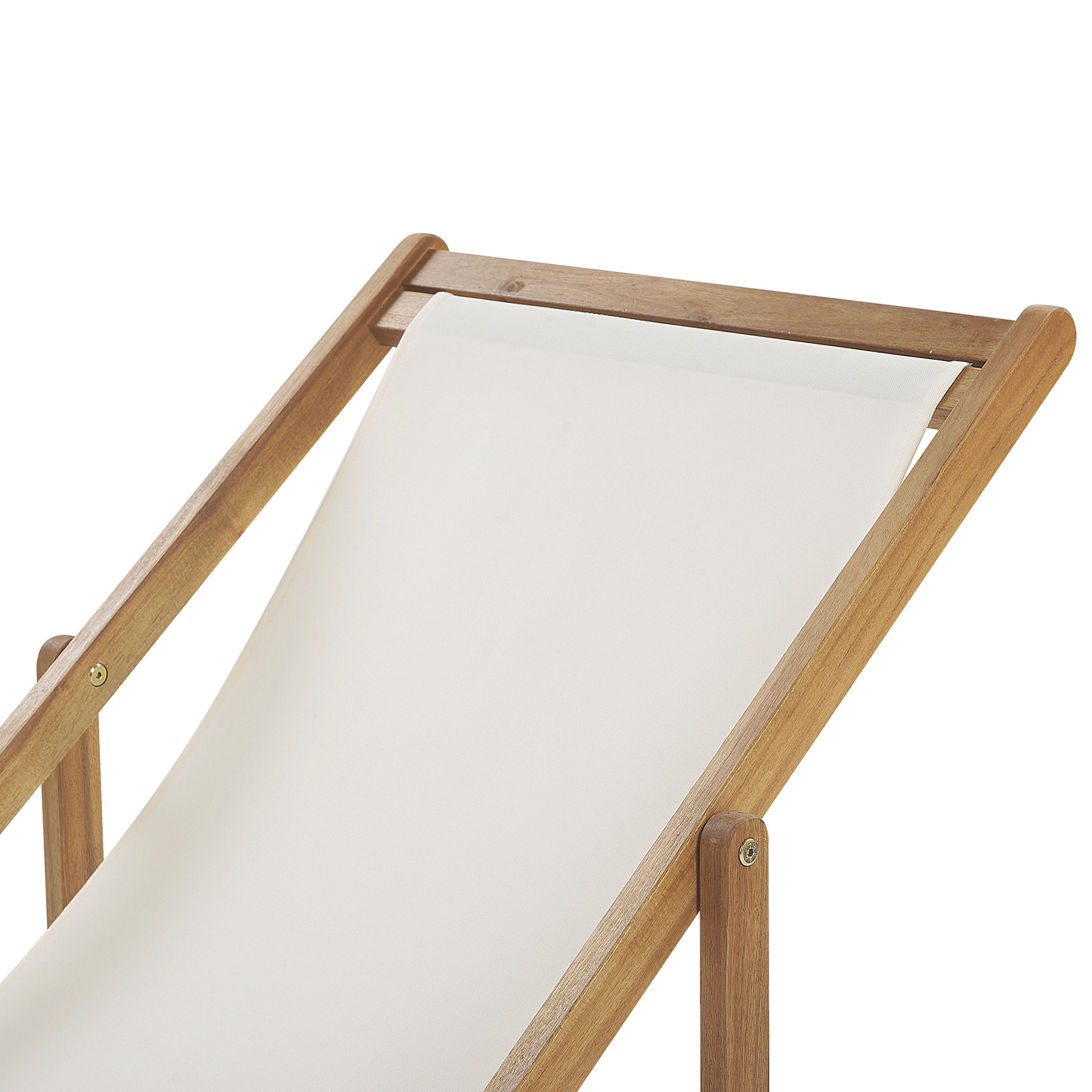 Liegestuhl Akazienholz hellbraun Textil weiss / beige Bohomuster 2er Set ANZIO