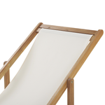Liegestuhl Akazienholz hellbraun Textil weiss / beige Bohomuster 2er Set ANZIO