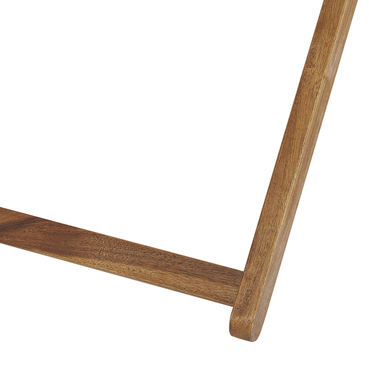 Liegestuhl Akazienholz hellbraun Textil weiss / beige Bohomuster 2er Set ANZIO