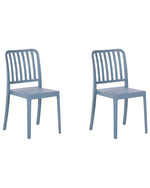 Gartenstuhl 2er Set SERSALE Kunststoff Blau