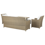 Lounge Set mit Tisch und Ottomane 5-Sitzer FONTI inkl. Kissen Polyrattan Braun