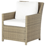 Lounge Set mit Tisch und Ottomane 5-Sitzer FONTI inkl. Kissen Polyrattan Braun