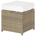 Lounge Set mit Tisch und Ottomane 5-Sitzer FONTI inkl. Kissen Polyrattan Braun