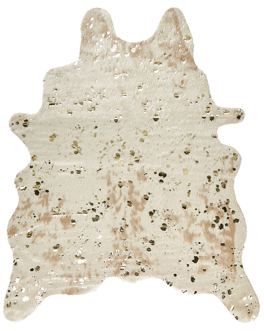 Kunstfell-Teppich Kuh beige mit goldenen Sprenkeln 130 x 170 cm BOGONG