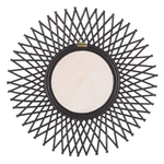 Wandspiegel TAGOLU 60 cm 60 cm Rattan Schwarz
