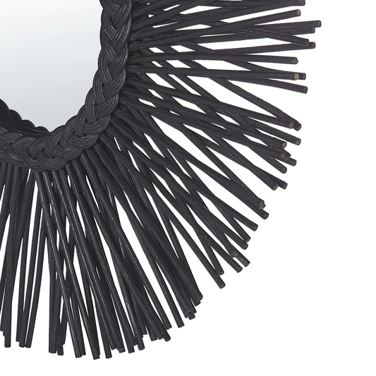 Wandspiegel KALASIN 60 cm 60 cm Rattan Schwarz
