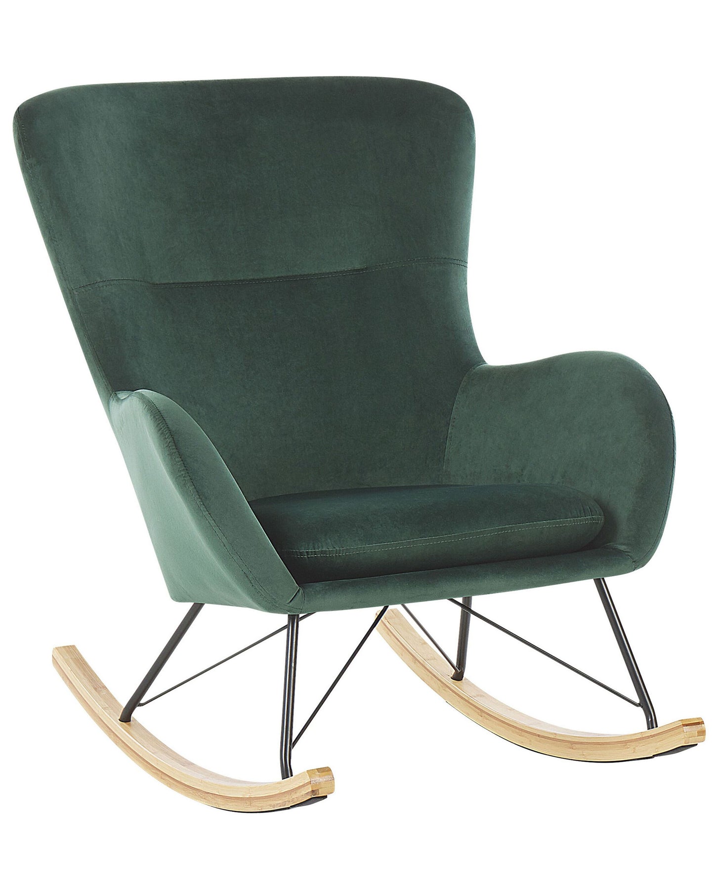 Schaukelsessel ELLAN Samtstoff Dunkelgrün