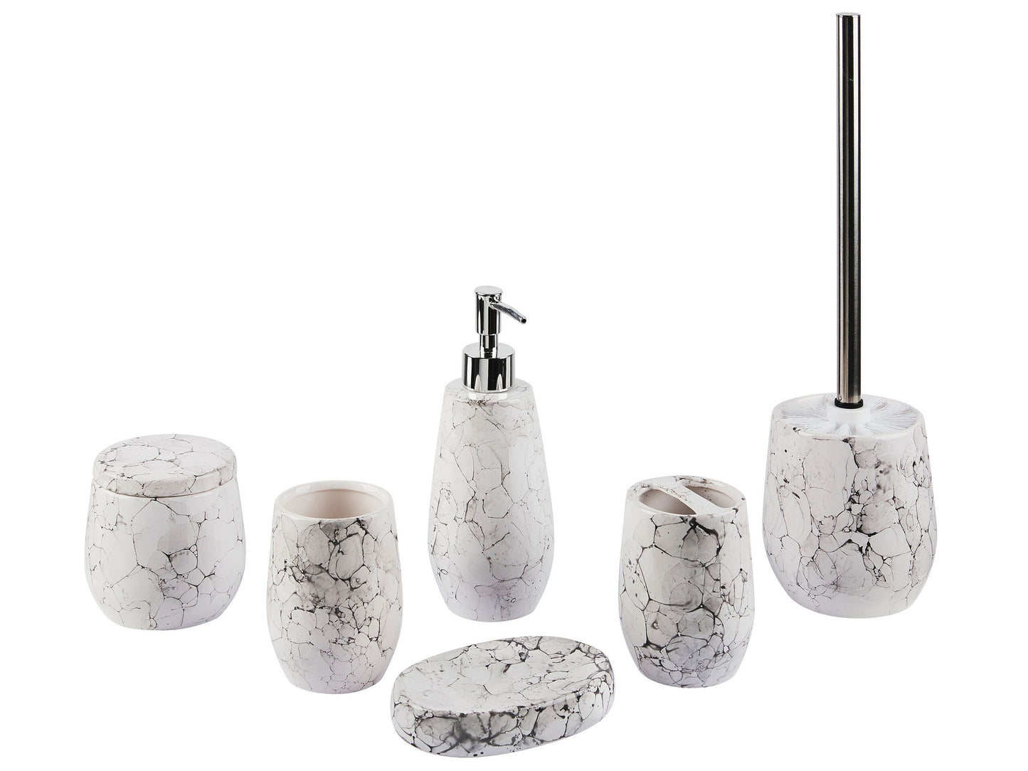 Badaccessoires Set 6-teilig CALLELA Keramik Weiss