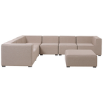 Garten Ecksofa mit Ottomane 7-Sitzer AREZZO linksseitig modular Beige