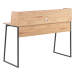 Schreibtisch heller Holzfarbton / schwarz 120 x 59 cm mit Ablage GORUS