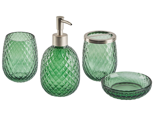 Badaccessoires Set 4-teilig CANOA Glas Grün