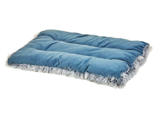 Tierbett ERGANI Samtstoff Blau