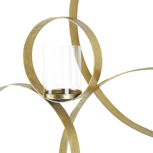 Wandkerzenhalter BURU Metall 80 cm Gold