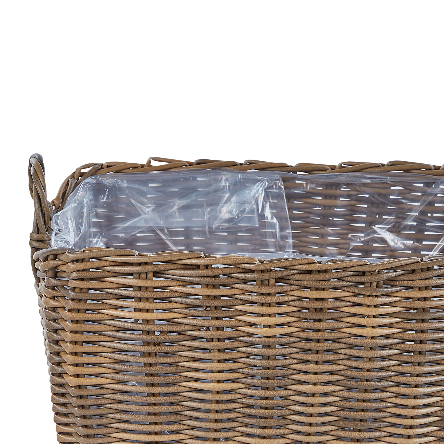 Set mit 2 Blumentöpfen ORMOS PE Rattan 53/59 cm Braun