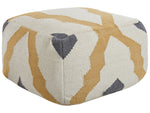 Pouf Wolle beige / gelb / grau 56 x 56 cm ZEUGMA