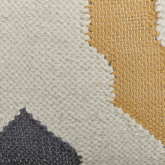 Pouf Wolle beige / gelb / grau 56 x 56 cm ZEUGMA