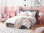 Bett mit Stauraum Samtstoff VION 140 x 200 cm Grau