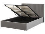 Bett mit Stauraum Samtstoff VION 140 x 200 cm Grau