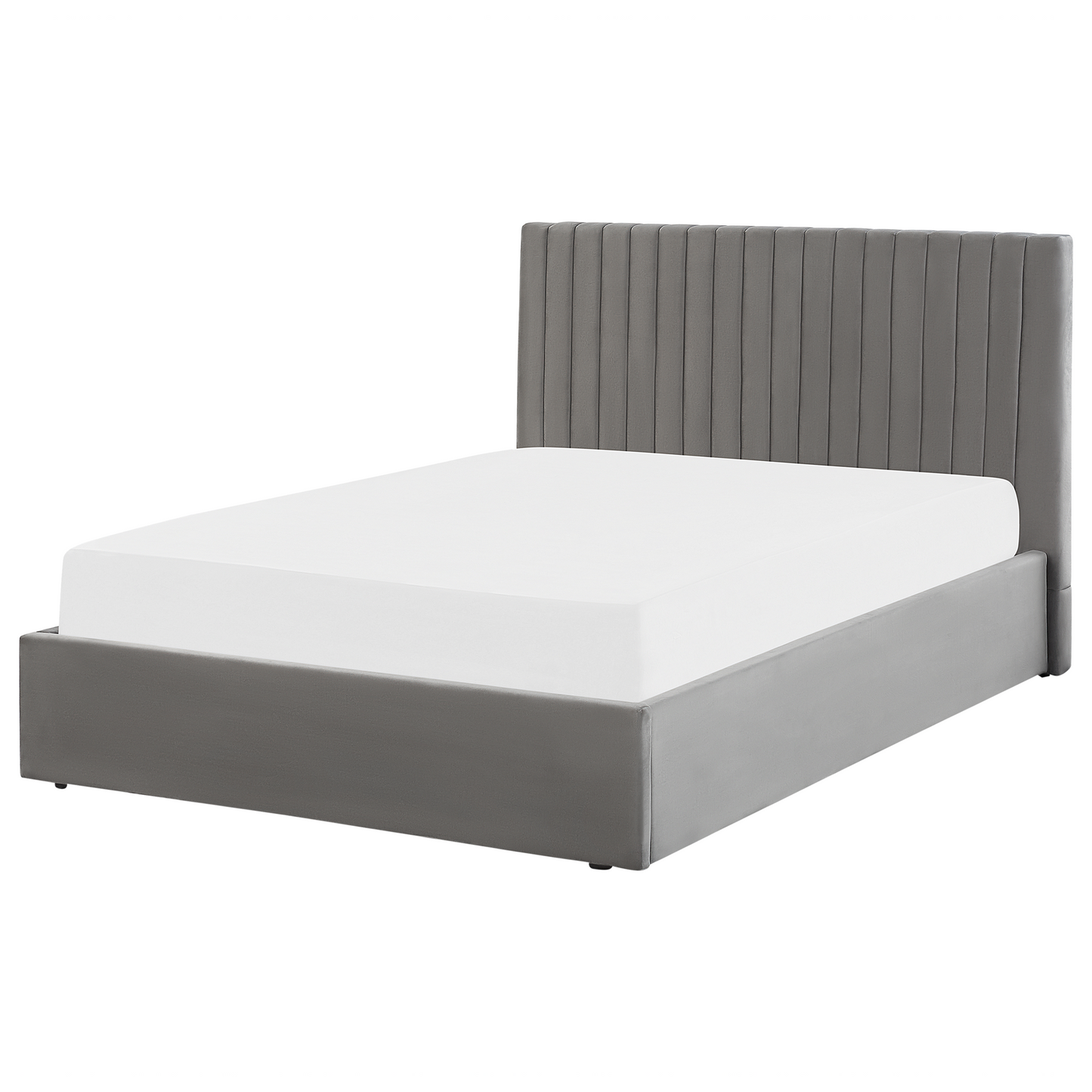 Bett mit Stauraum Samtstoff VION 140 x 200 cm Grau
