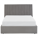 Bett mit Stauraum Samtstoff VION 140 x 200 cm Grau