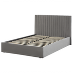 Bett mit Stauraum Samtstoff VION 140 x 200 cm Grau