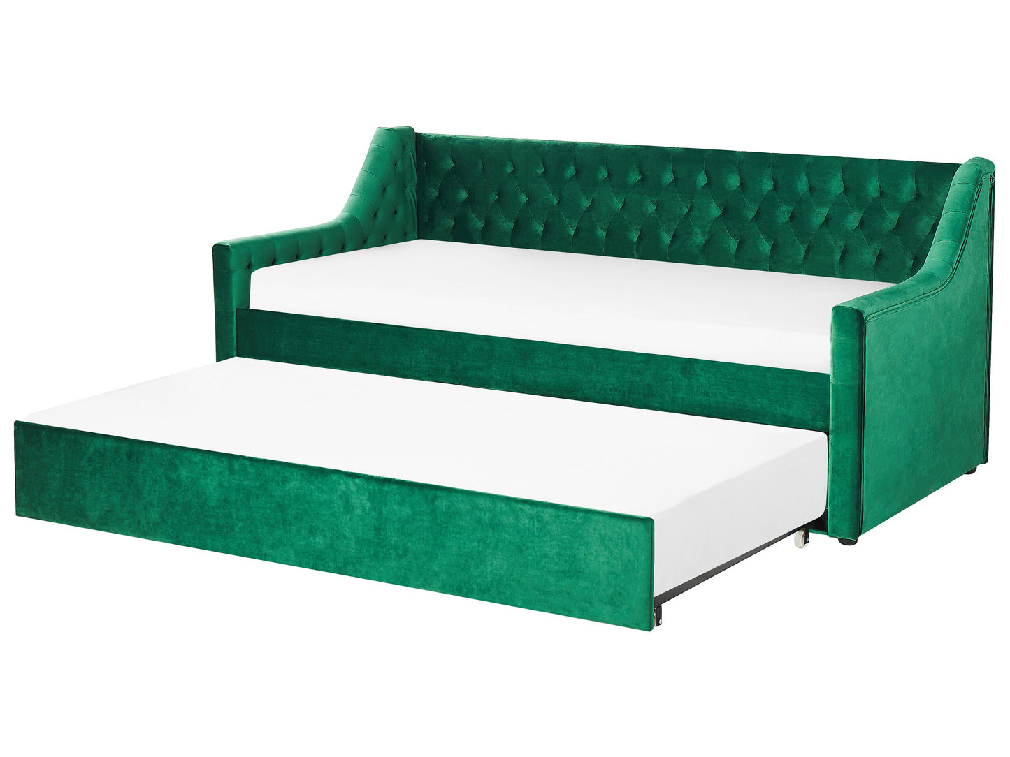 Ausziehbett Samtstoff MONTARGIS 90 x 200 cm Smaragdgrün