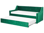 Ausziehbett Samtstoff MONTARGIS 90 x 200 cm Smaragdgrün