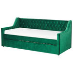 Ausziehbett Samtstoff MONTARGIS 90 x 200 cm Smaragdgrün