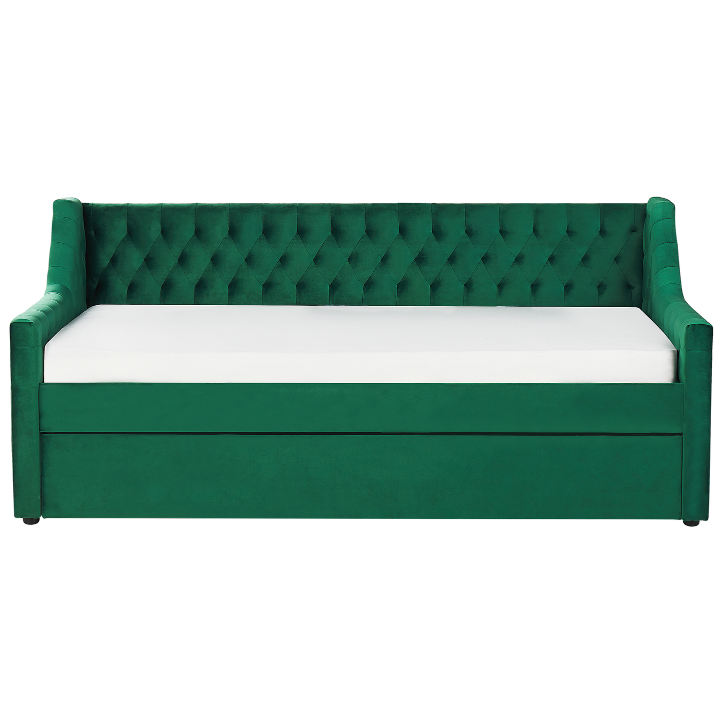 Ausziehbett Samtstoff MONTARGIS 90 x 200 cm Smaragdgrün