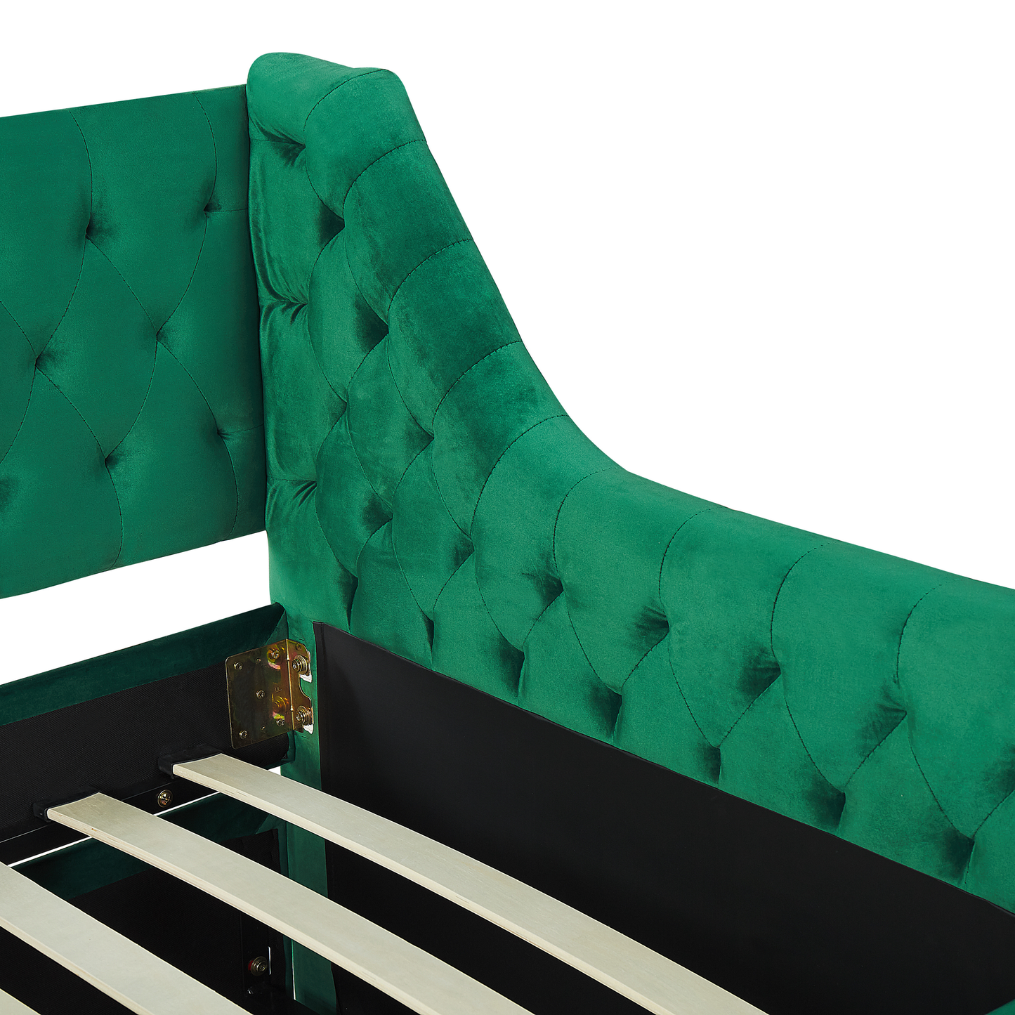 Ausziehbett Samtstoff MONTARGIS 90 x 200 cm Smaragdgrün