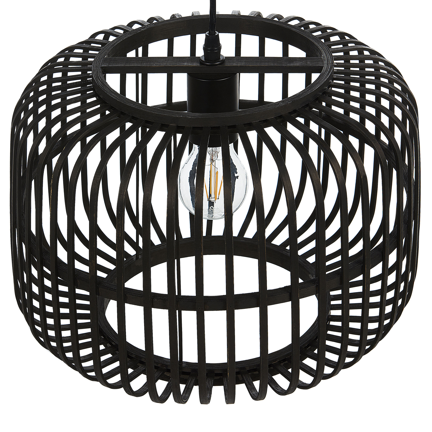 Hängelampe MACHEKE Bambusholz Schwarz